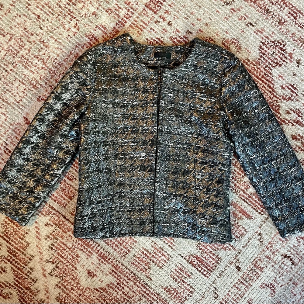 J.Crew Collection metallic silver tweed “Phoebe” jacket, size 4 - EUC